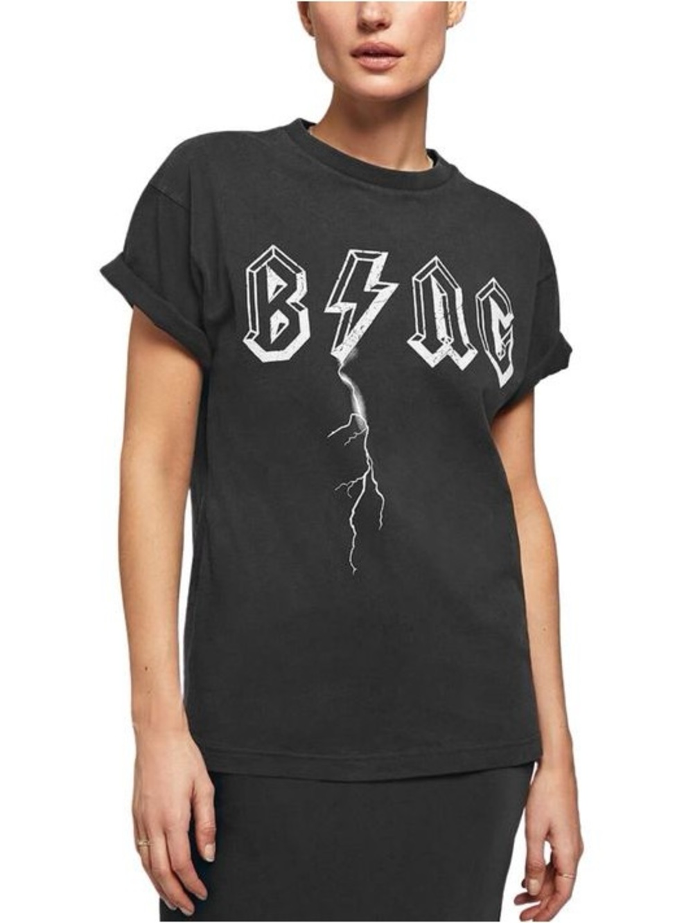 Anine Bing Black Lightning Graphic Tee - size medium